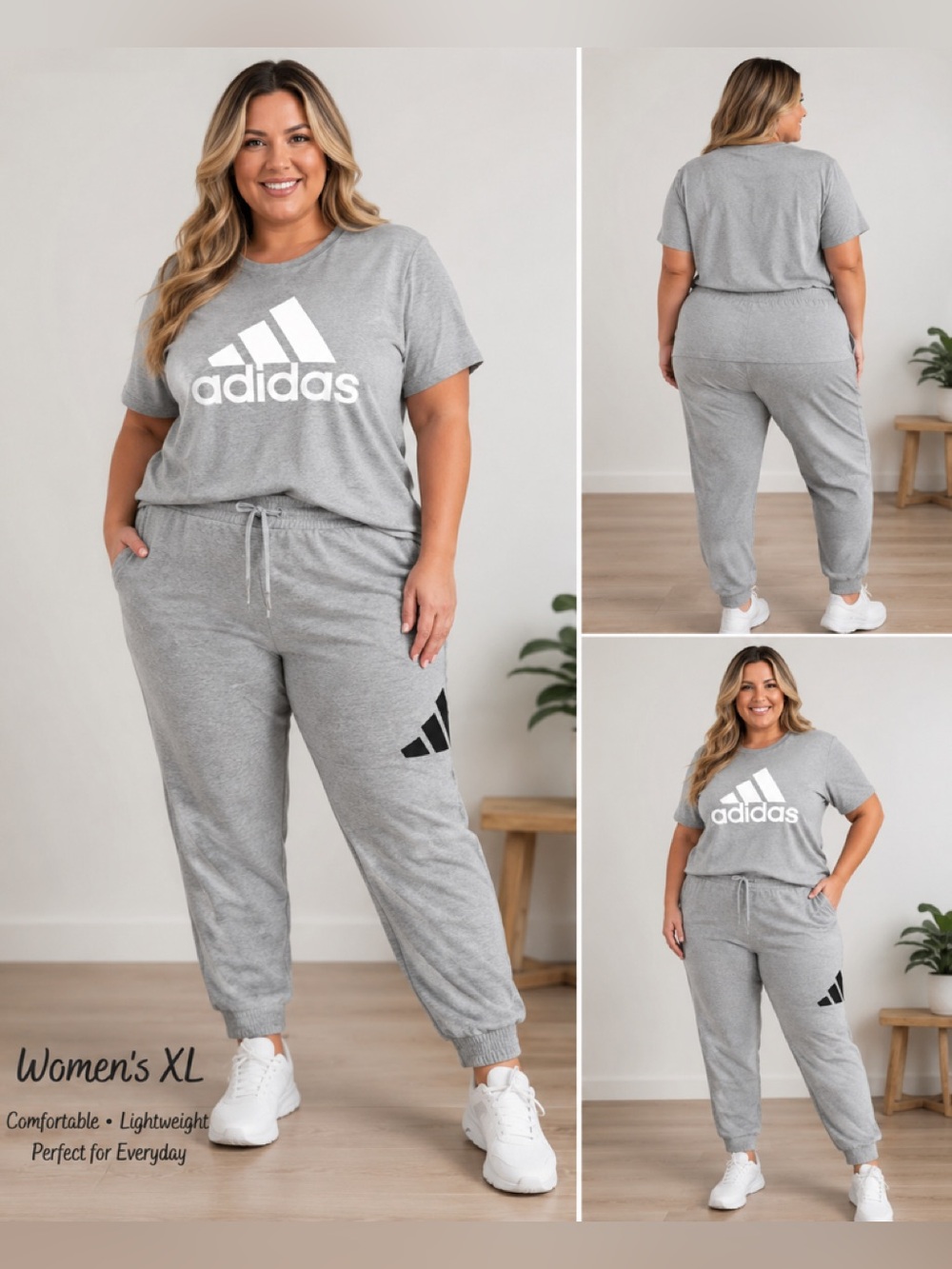 adidas Women’s XL Grey  Jogger Set